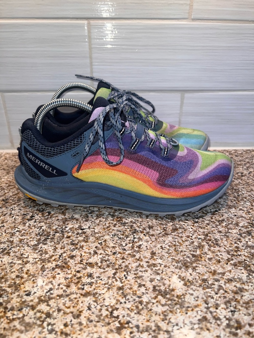 Merrell Kids Rainbow Wave Trail Sneaker - Blue, Purple, Green, Yellow, Orange